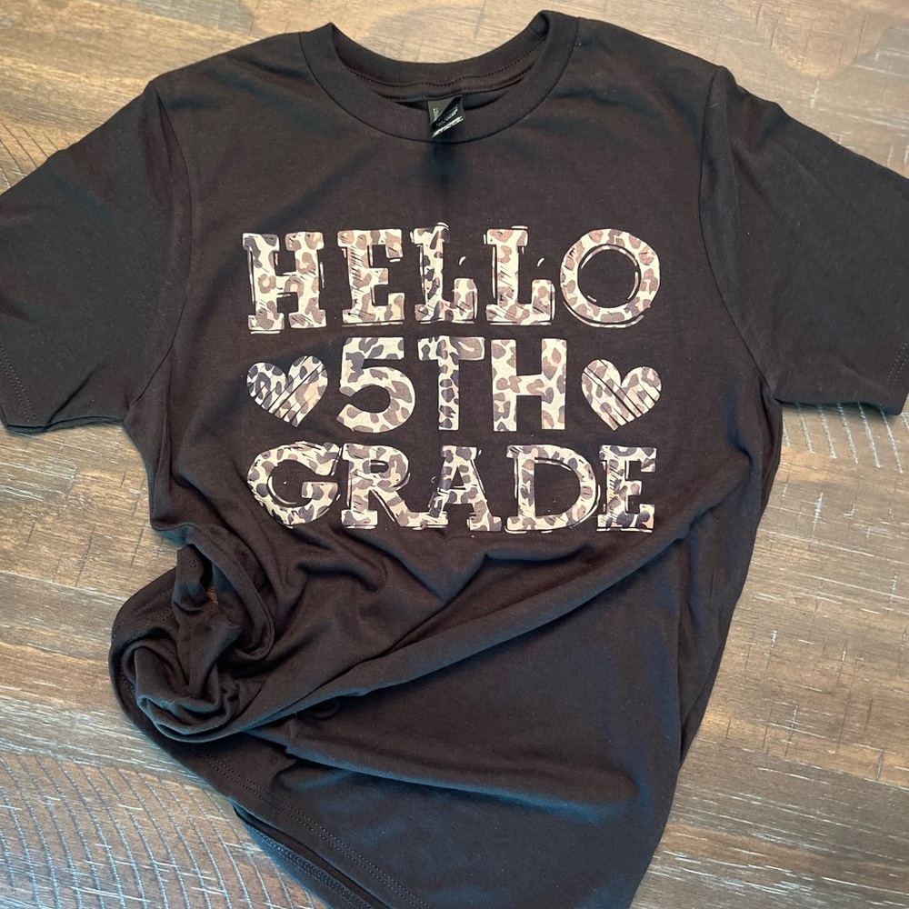 Hello 5th grade custom shirt made on district t-shirt brand